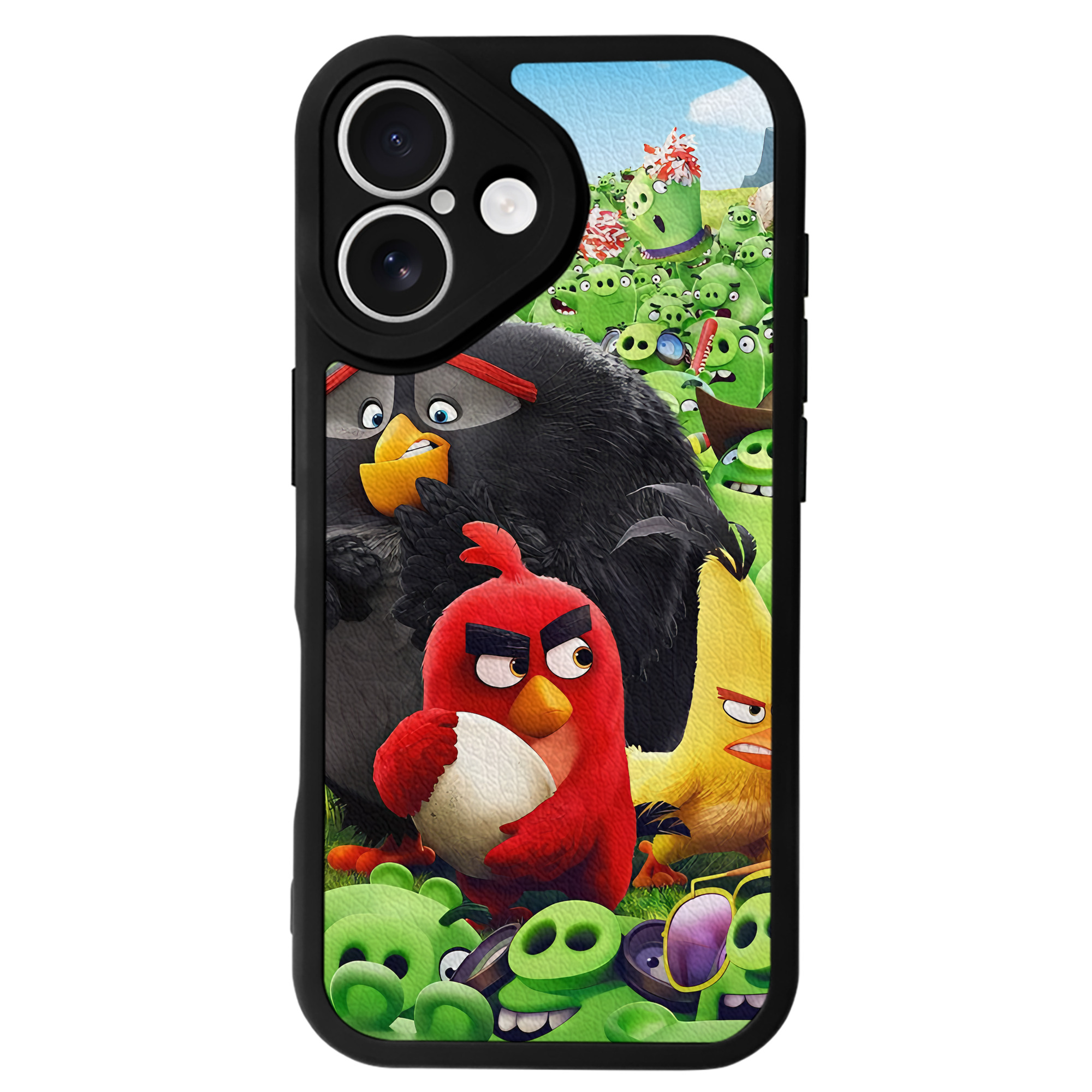 （画像用） Angry Birds アングリーバード 【iPhone 16シリーズ対応】シリコンスマホケース（レザー調） 材質：シリコン
